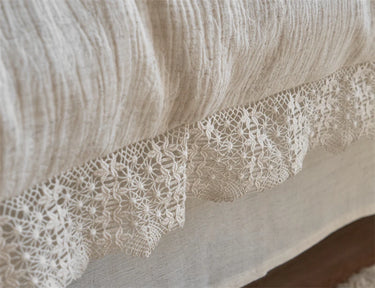 Premium Vintage French Lace Cotton Linen Jacquard Bedding Set